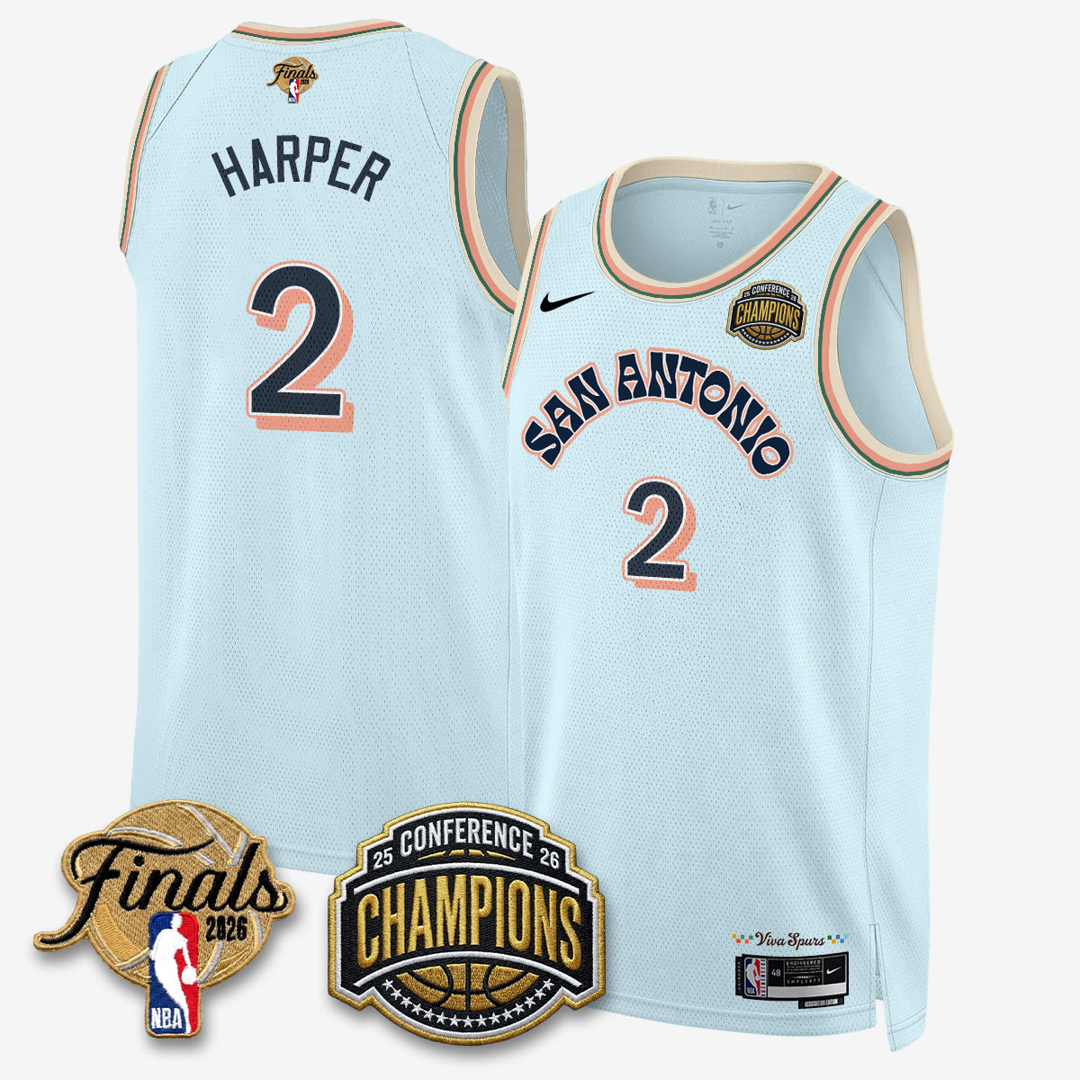 SAS 2026 NBA Western Conference Champions Vapor City Edition Jersey - Stitched-DTD
