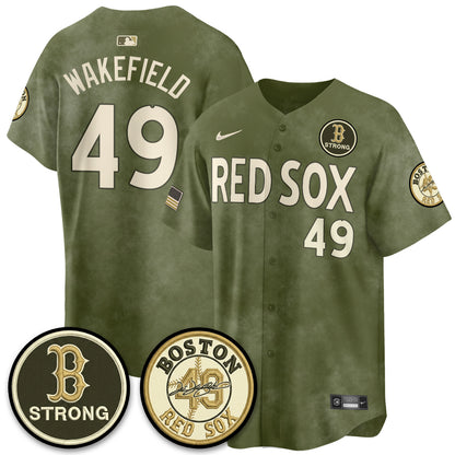 BOS New Era Olive 2026 Armed Forces Day Jersey - All Stitched-DTD