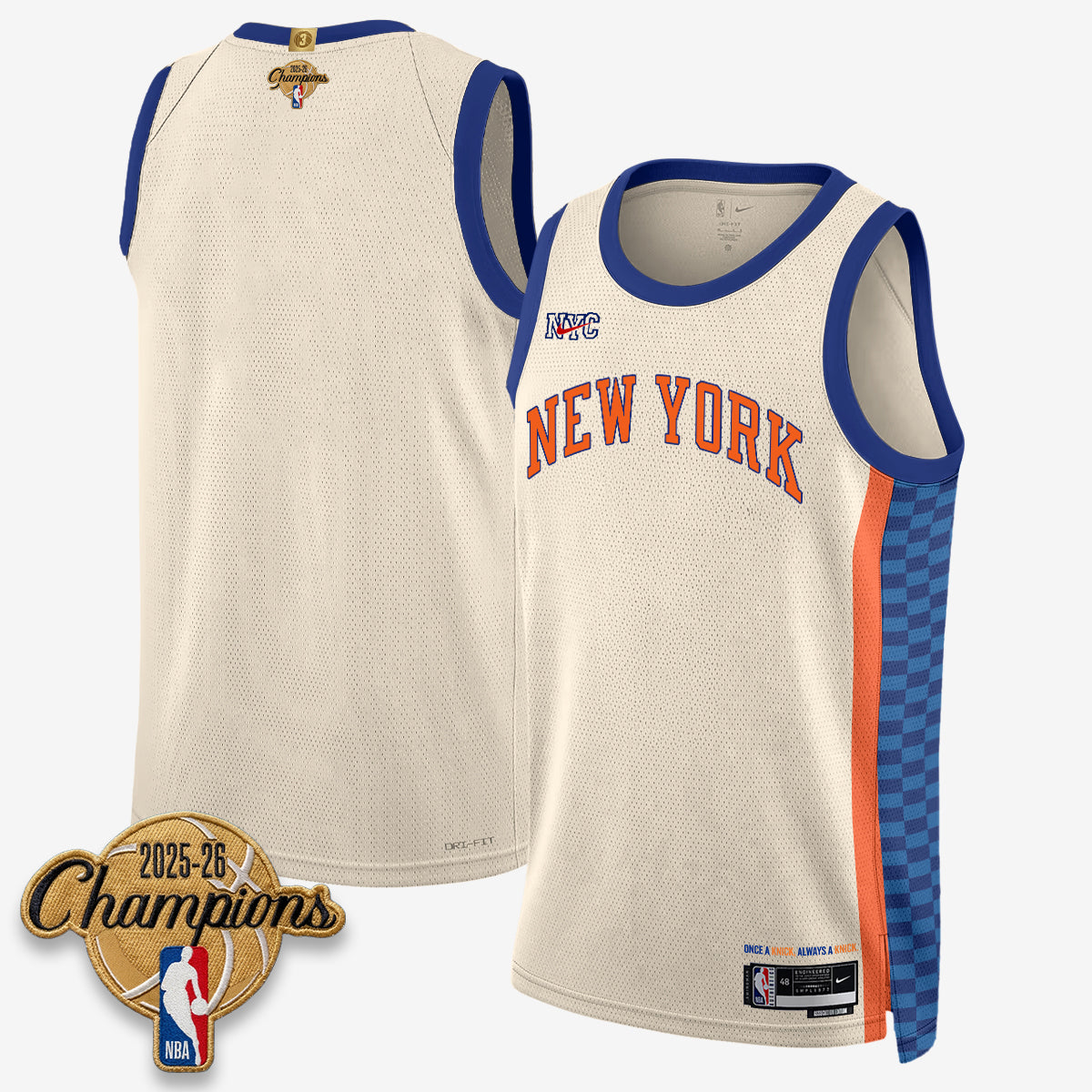 NYK 2026 Basketball Champions Vapor Jersey V2- Stitched-DTD
