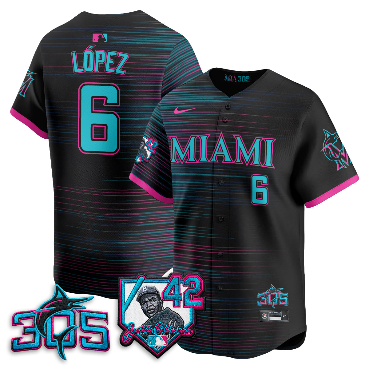 MIA 2026 Jackie Robinson New Era Vapor Limited Jersey - All Stitched-DTD