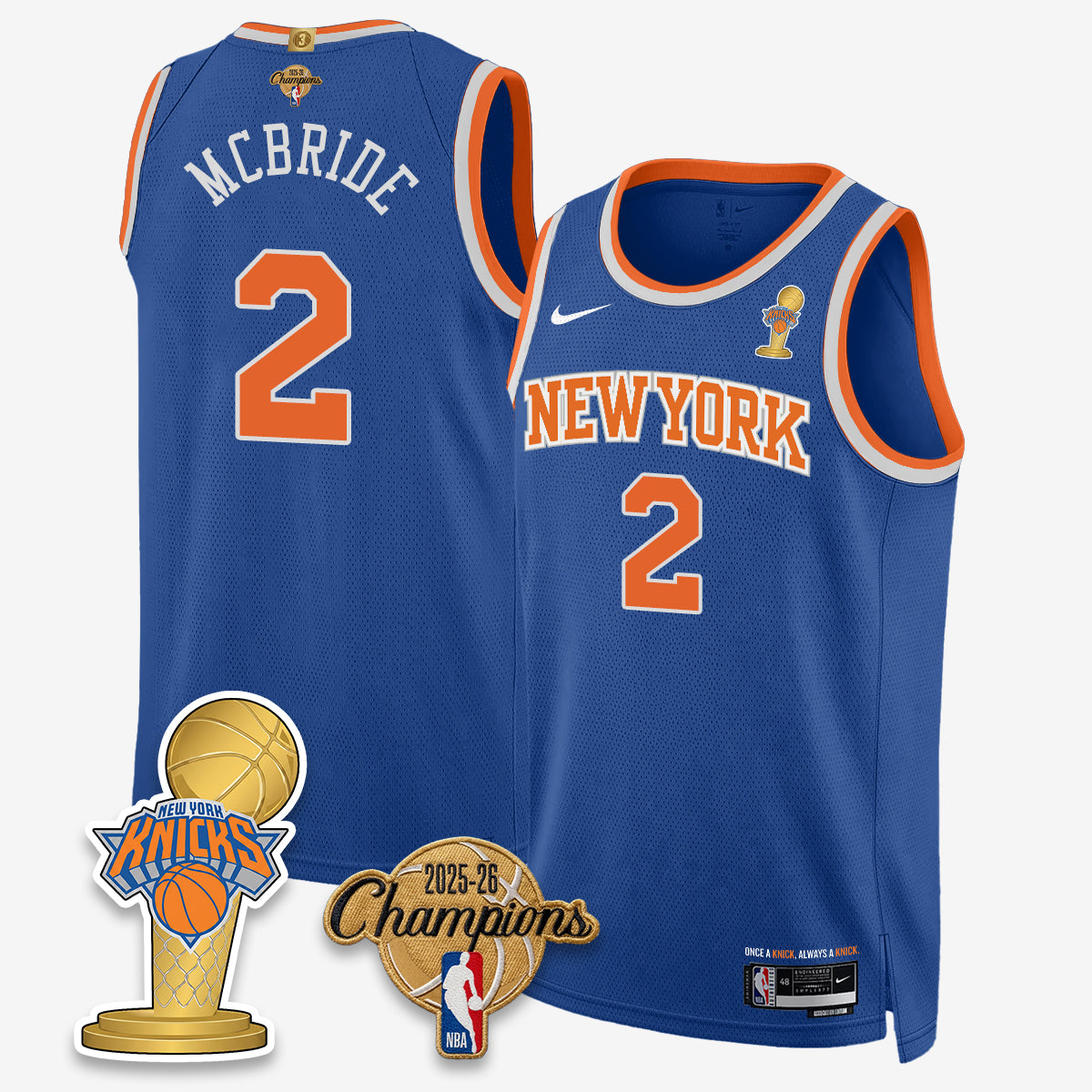 NYK 2026 Basketball Champions Vapor Jersey - Stitched-DTD