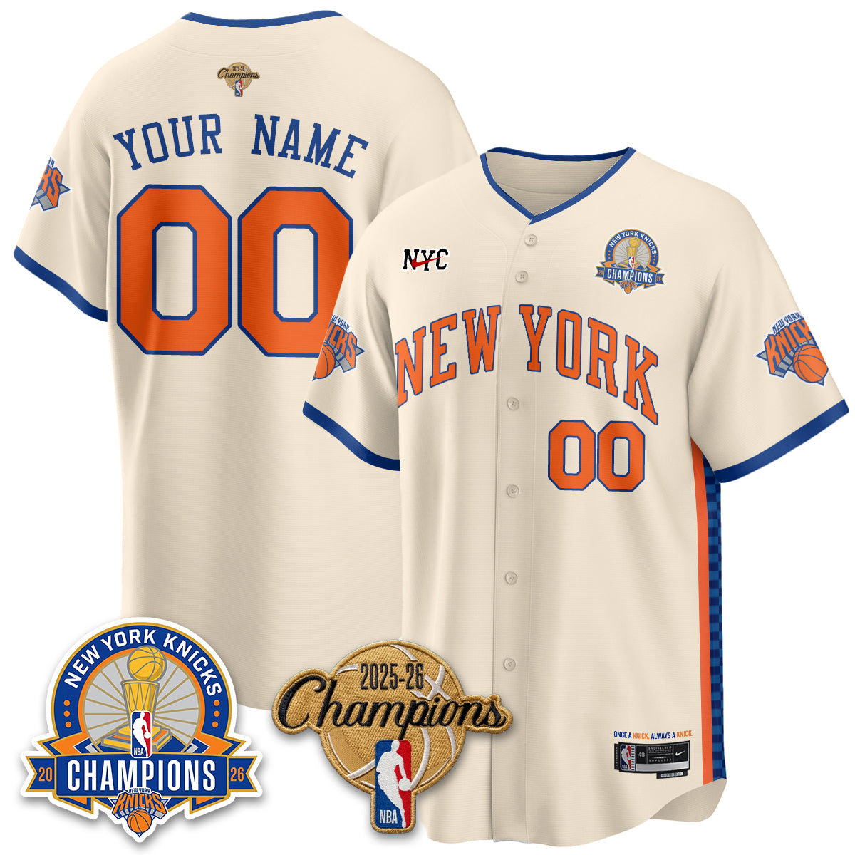 NYK 2026 NBA Champions Special Edition Vapor Custom Jersey V2- Stitched-DTD