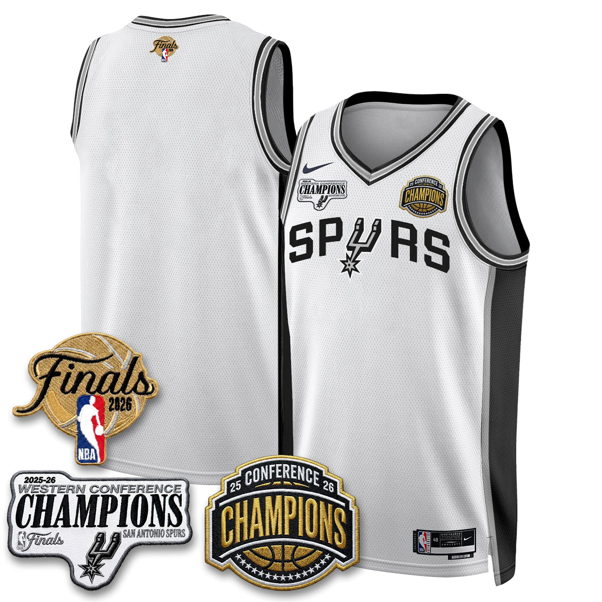 SAS 2026 NBA Western Conference Champions Vapor Jersey - Stitched-DTD