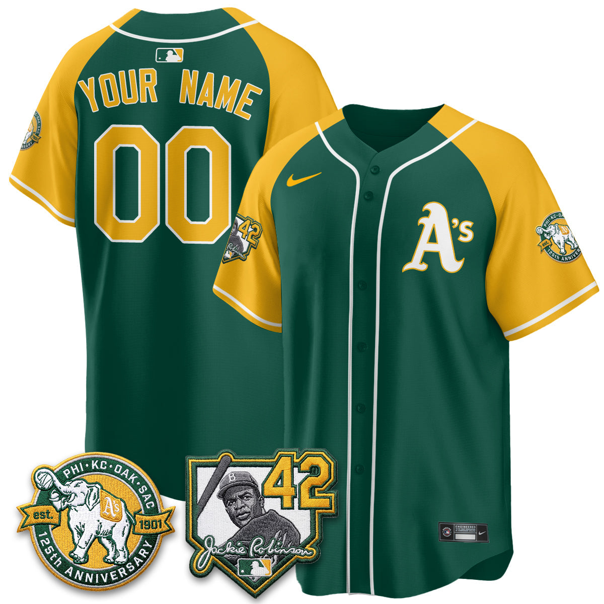 OAK 2026 Jackie Robinson Day - Celebrating 125 Years Limited Custom Vapor Jersey - All Stitched-DTD