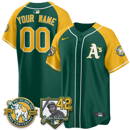 OAK 2026 Jackie Robinson Day - Celebrating 125 Years Limited Custom Vapor Jersey - All Stitched-DTD