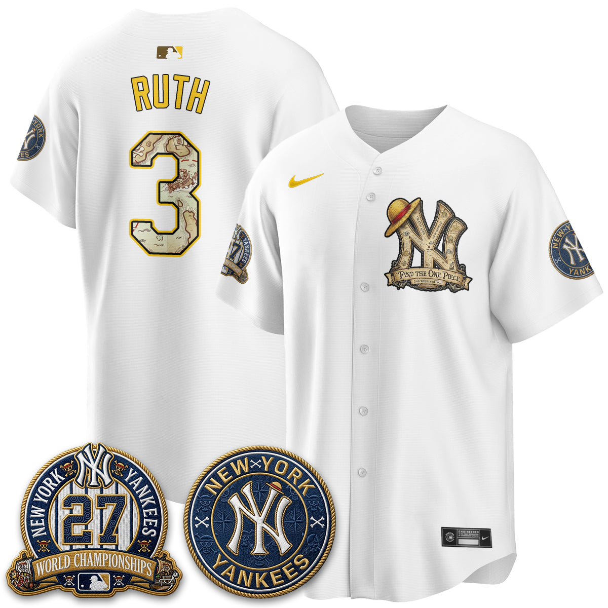NYY x OP Japanese Cartoon Limited Jersey -  Stitched-DTD