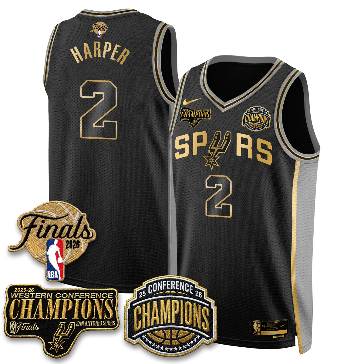 SAS 2026 NBA Western Conference Champions Vapor Special Edition Jersey - Stitched-DTD