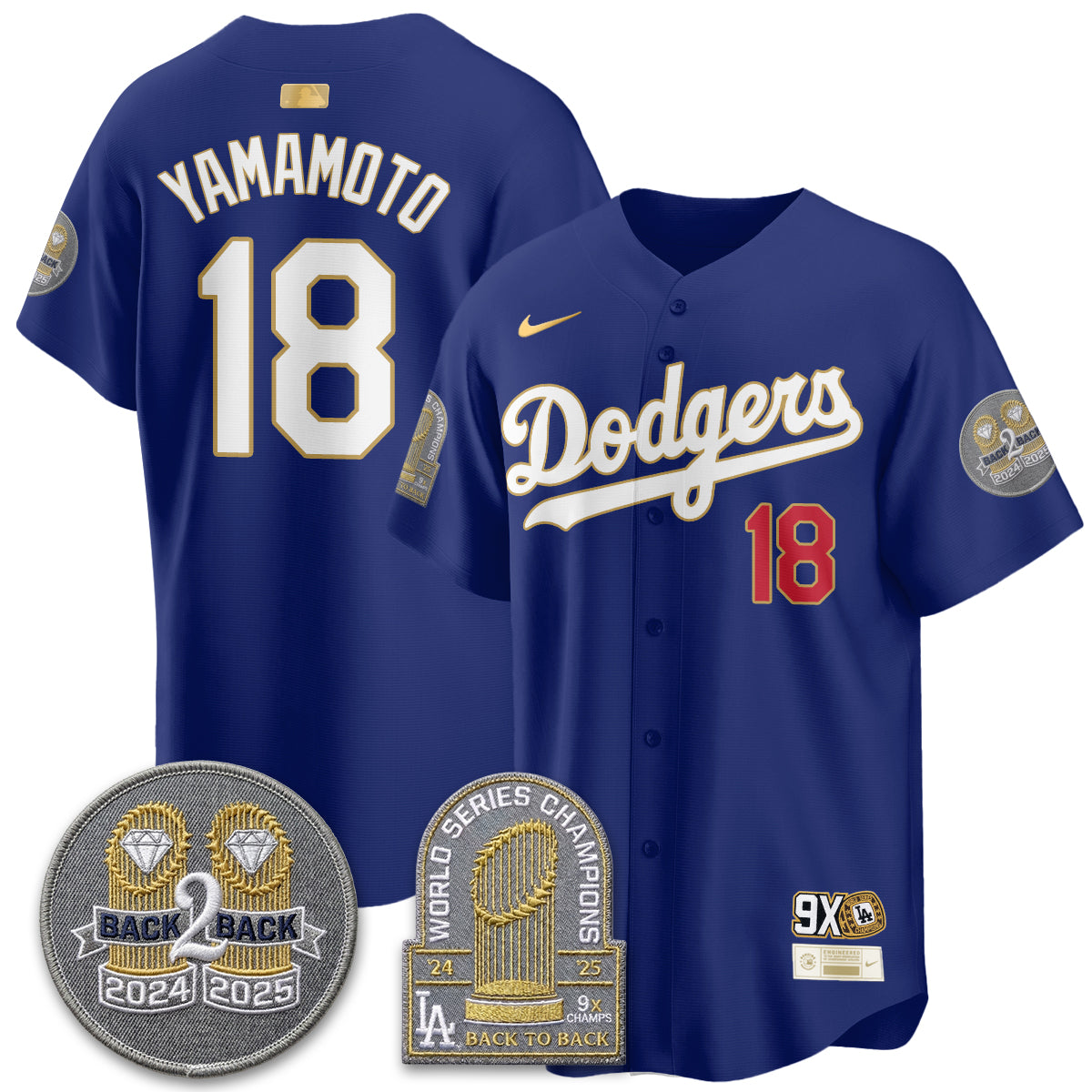 LAD Vapor Limited Jersey - Back to Back Champion - All Stitched-DTD