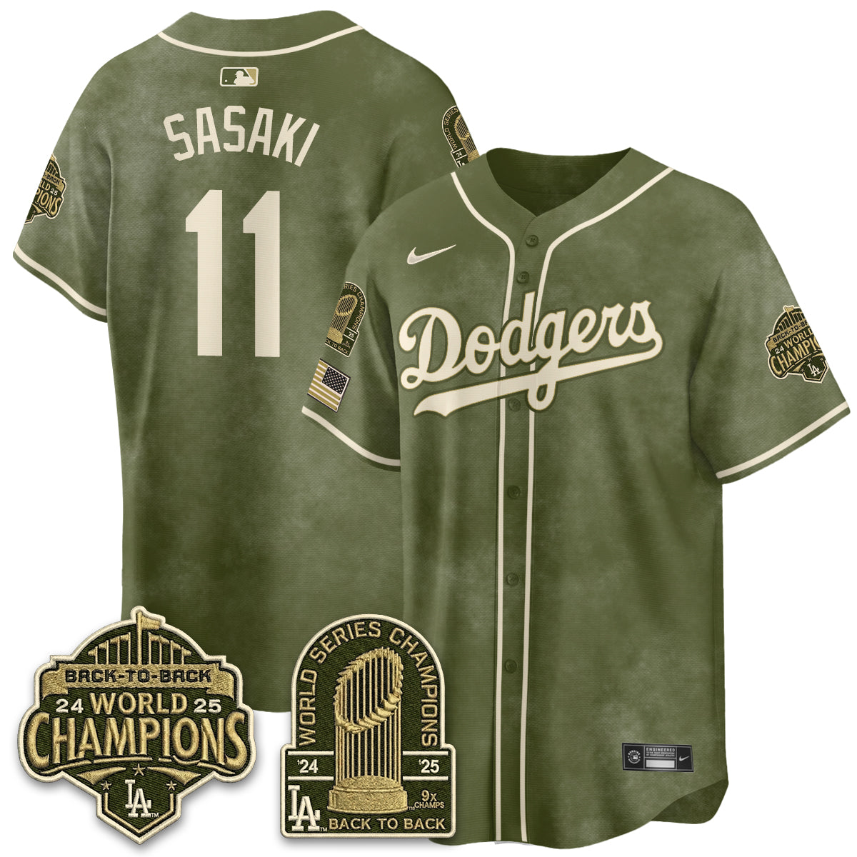 LAD New Era Olive 2026 Armed Forces Day Jersey -All Stitched-DTD