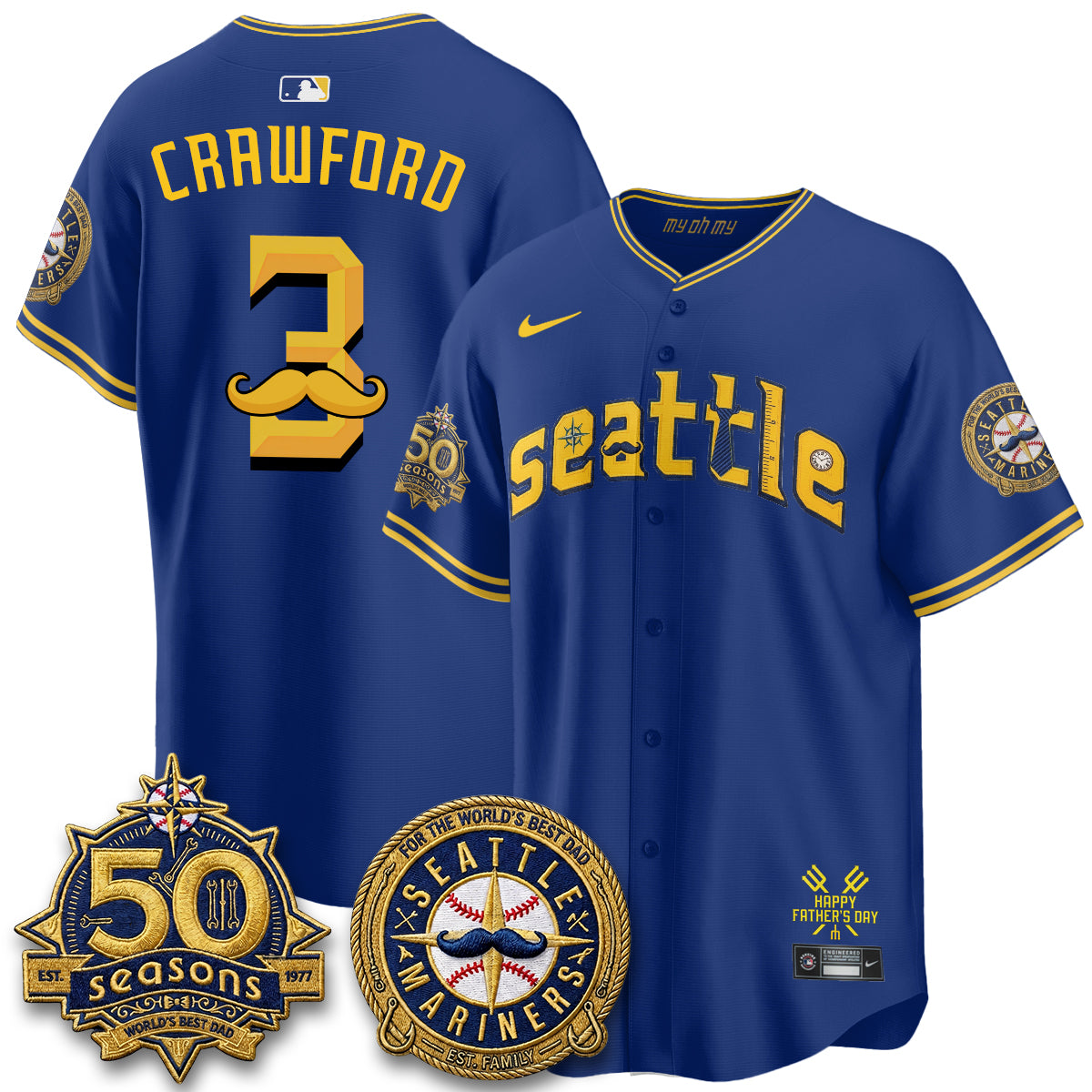 SEA Happy Father's Day Vapor Jersey - Stitched-DTD