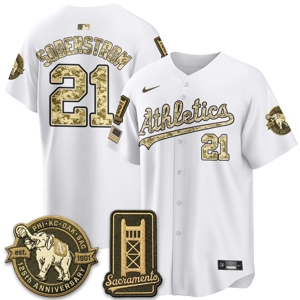 OAK Military Appreciation Game Day Jersey - Stitched-DTD