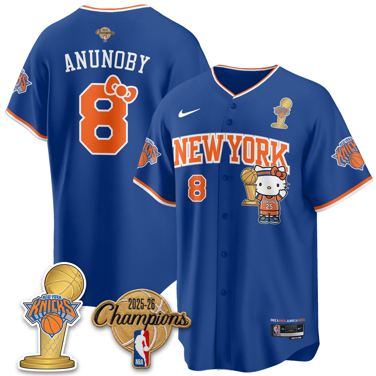 NYK 2026 NBA Champions x Meow Kitty Vapor Jersey - Stitched-DTD