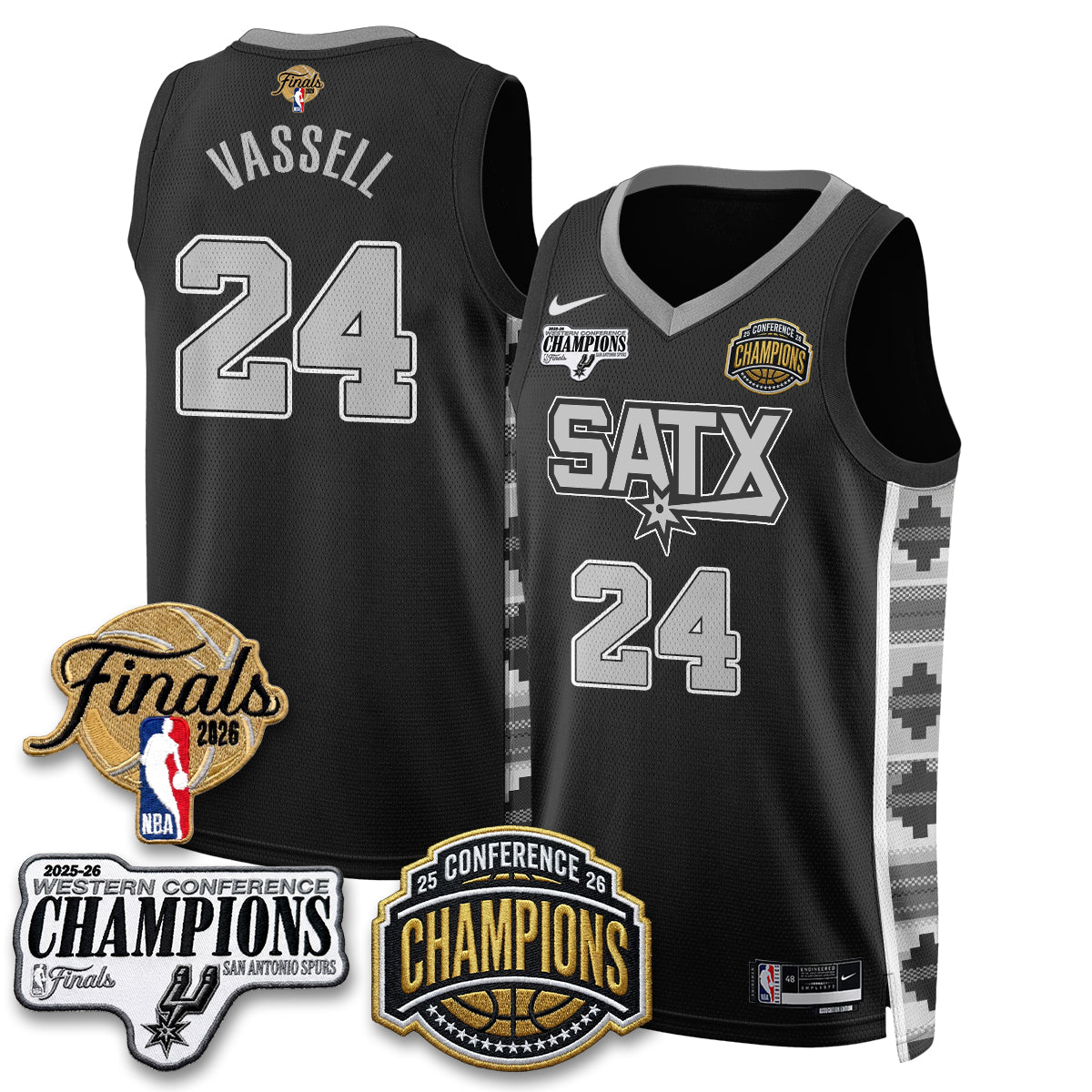 SAS 2026 NBA Western Conference Champions Vapor Jersey - Stitched-DTD
