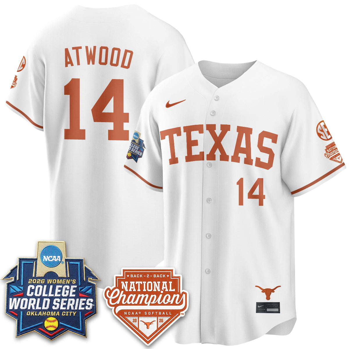 TEX Softball 2026 World Series (WCWS) Vapor Premier Limited Jersey - B2B Champs - All Stitched-DTD