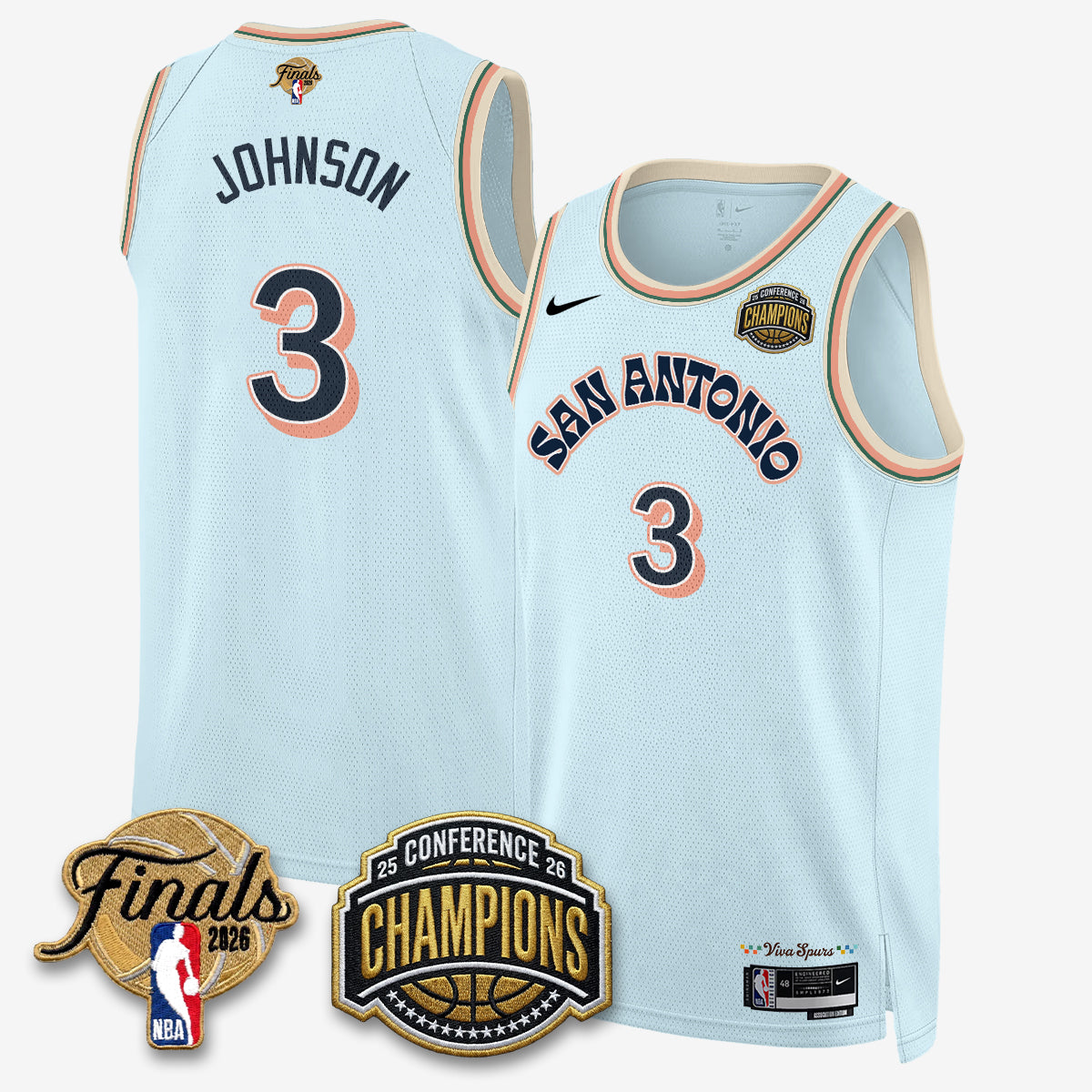 SAS 2026 NBA Western Conference Champions Vapor City Edition Jersey - Stitched-DTD