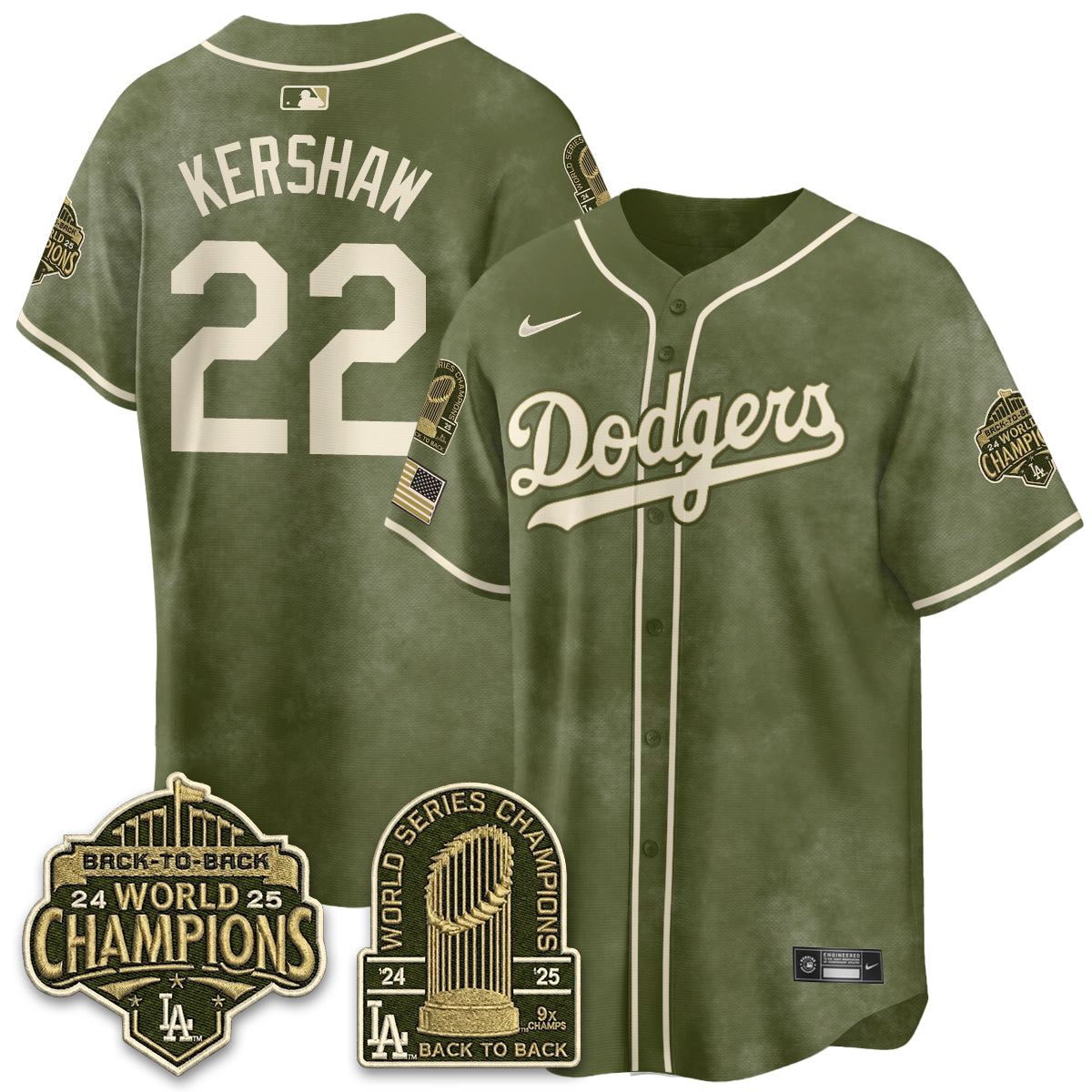 LAD New Era Olive 2026 Armed Forces Day Jersey -All Stitched-DTD