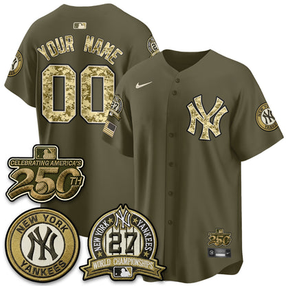 NYY Salute to Service 2026 Vapor Limited Custom Jersey - Stitched-DTD
