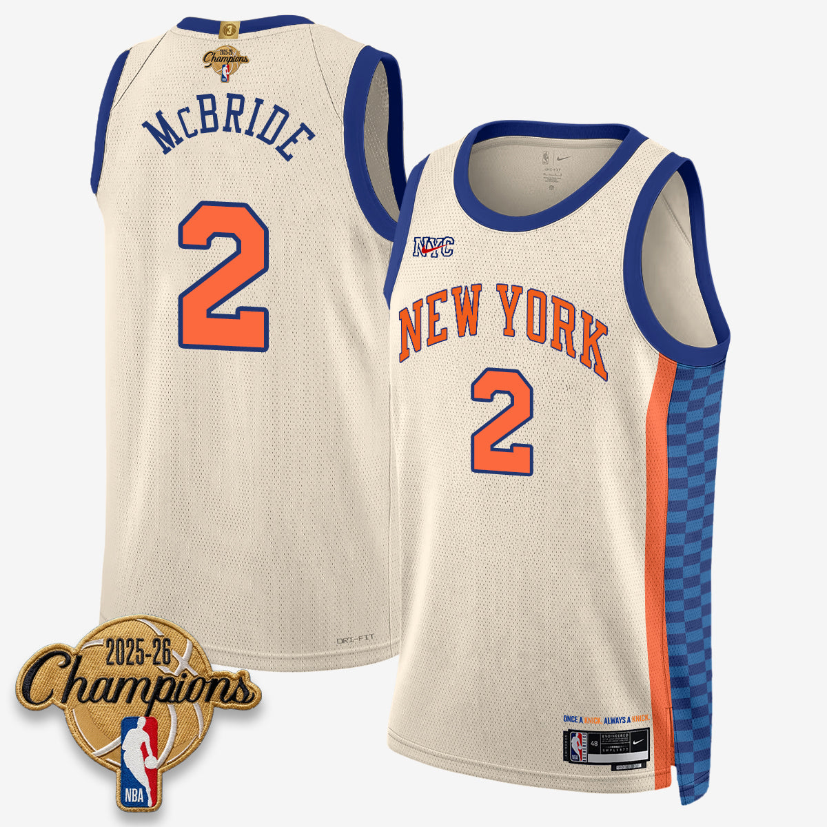 NYK 2026 Basketball Champions Vapor Jersey V2- Stitched-DTD