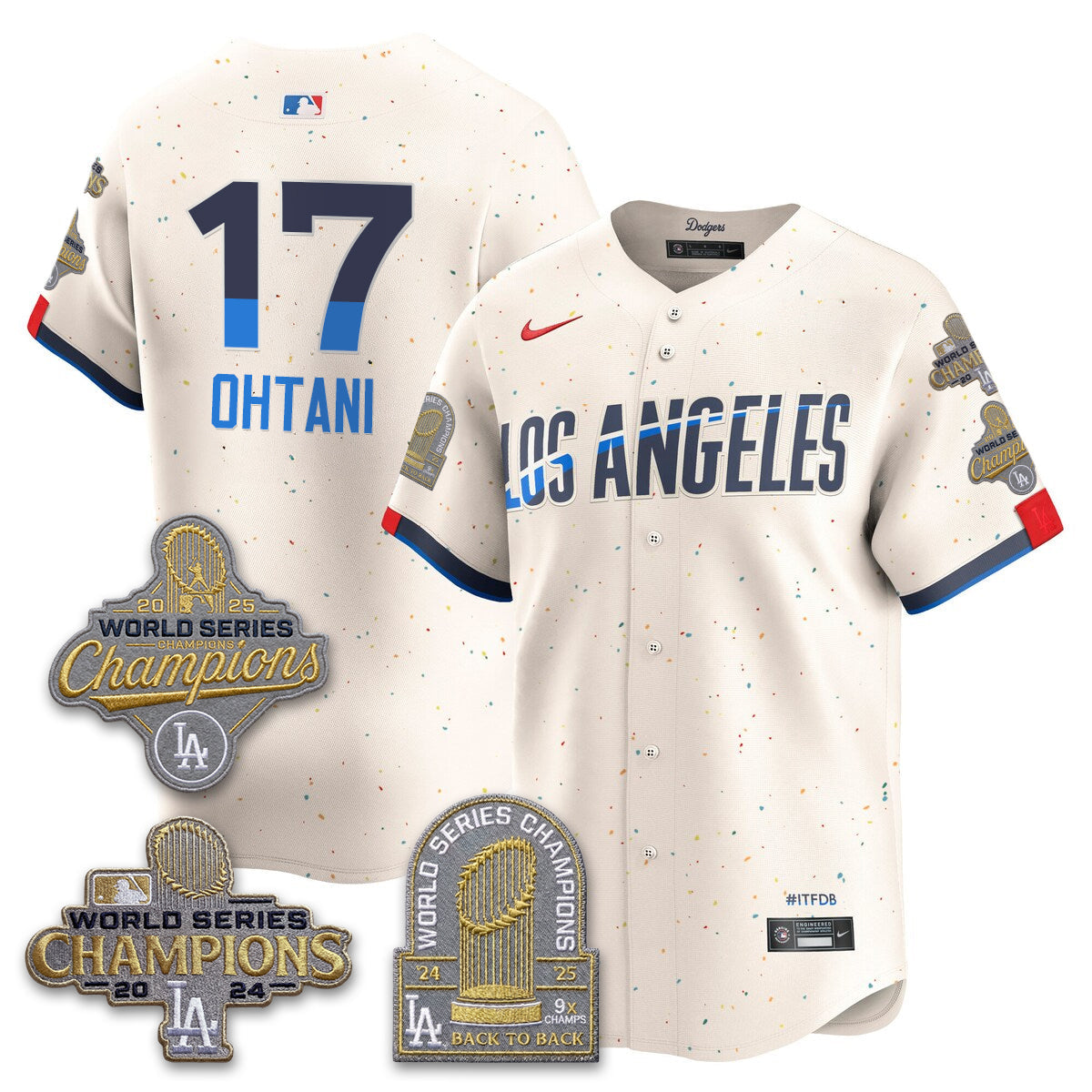 LAD Gold Collection Stadium Vapor Limited Jersey - Back to Back 9x Champs - All Stitched-DTD