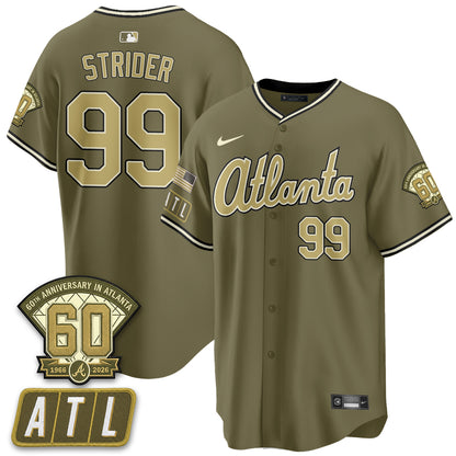 ATL New Era Olive 2026 Armed Forces Day Vapor Limited Jersey - All Stitched-DTD