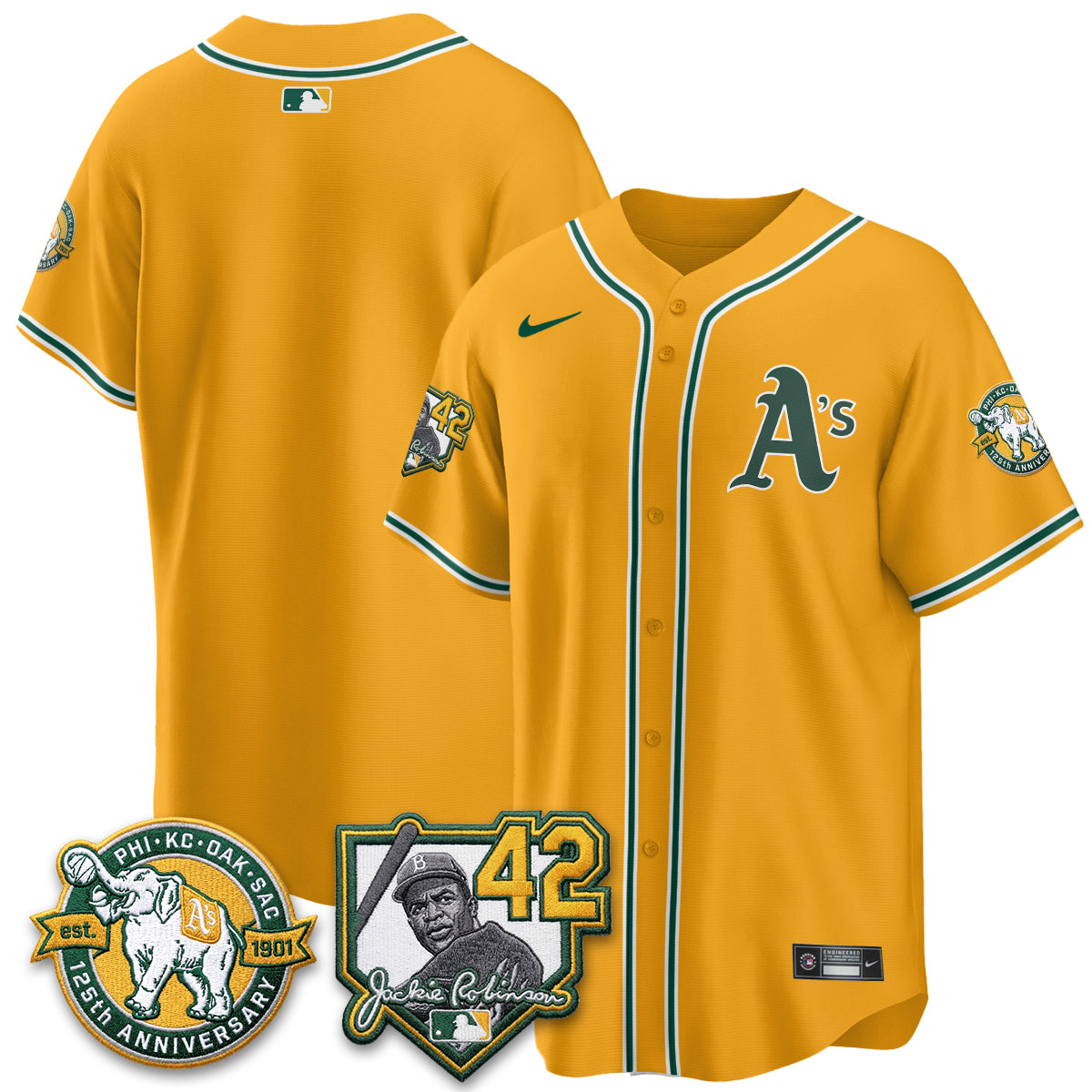 OAK 2026 Jackie Robinson Day - Celebrating 125 Years Limited Vapor Jersey - All Stitched-DTD