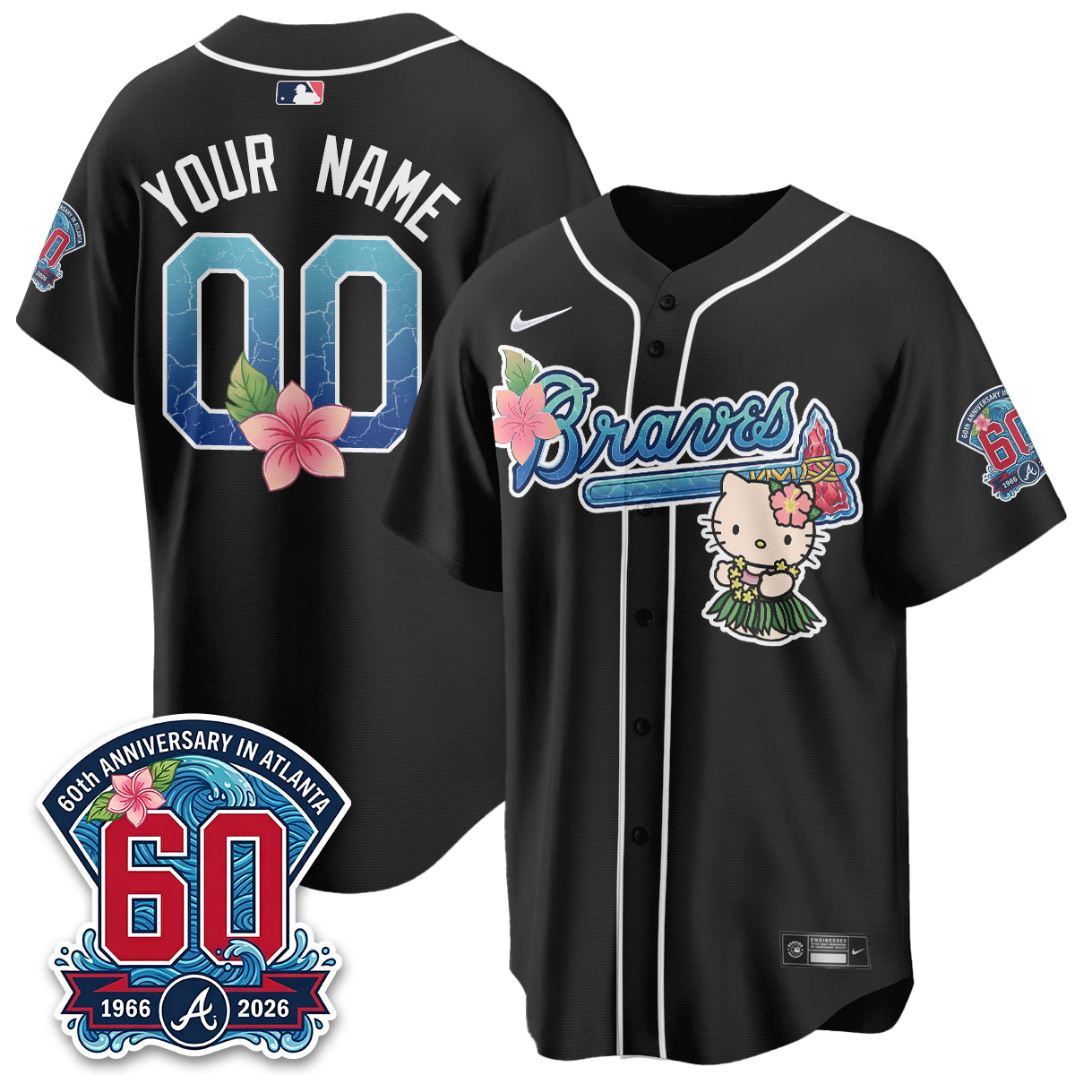 ATL x Meow Aloha Spirit Vapor Custom Jersey - Stitched-DTD