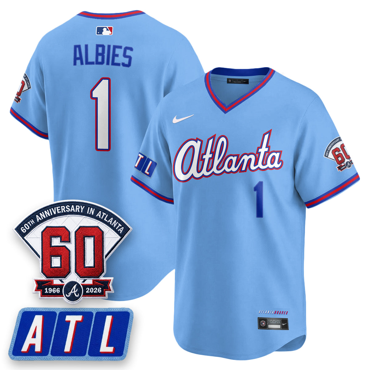 ATL 2026 City Connect - 60th Anniversary in Atlanta Patch Vapor Limited Jersey - All Stitched-DTD