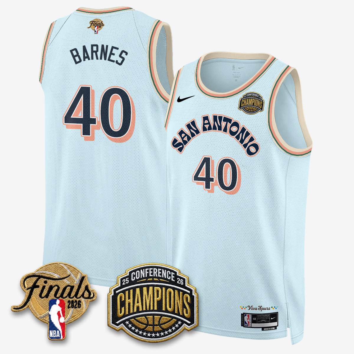 SAS 2026 NBA Western Conference Champions Vapor City Edition Jersey - Stitched-DTD