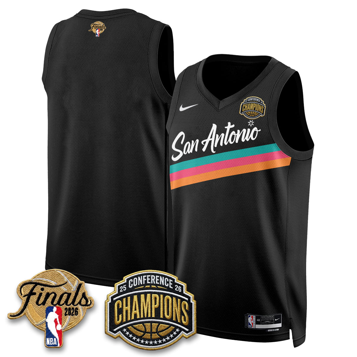 SAS 2026 NBA Western Conference Champions Vapor City Edition Jersey - Stitched-DTD