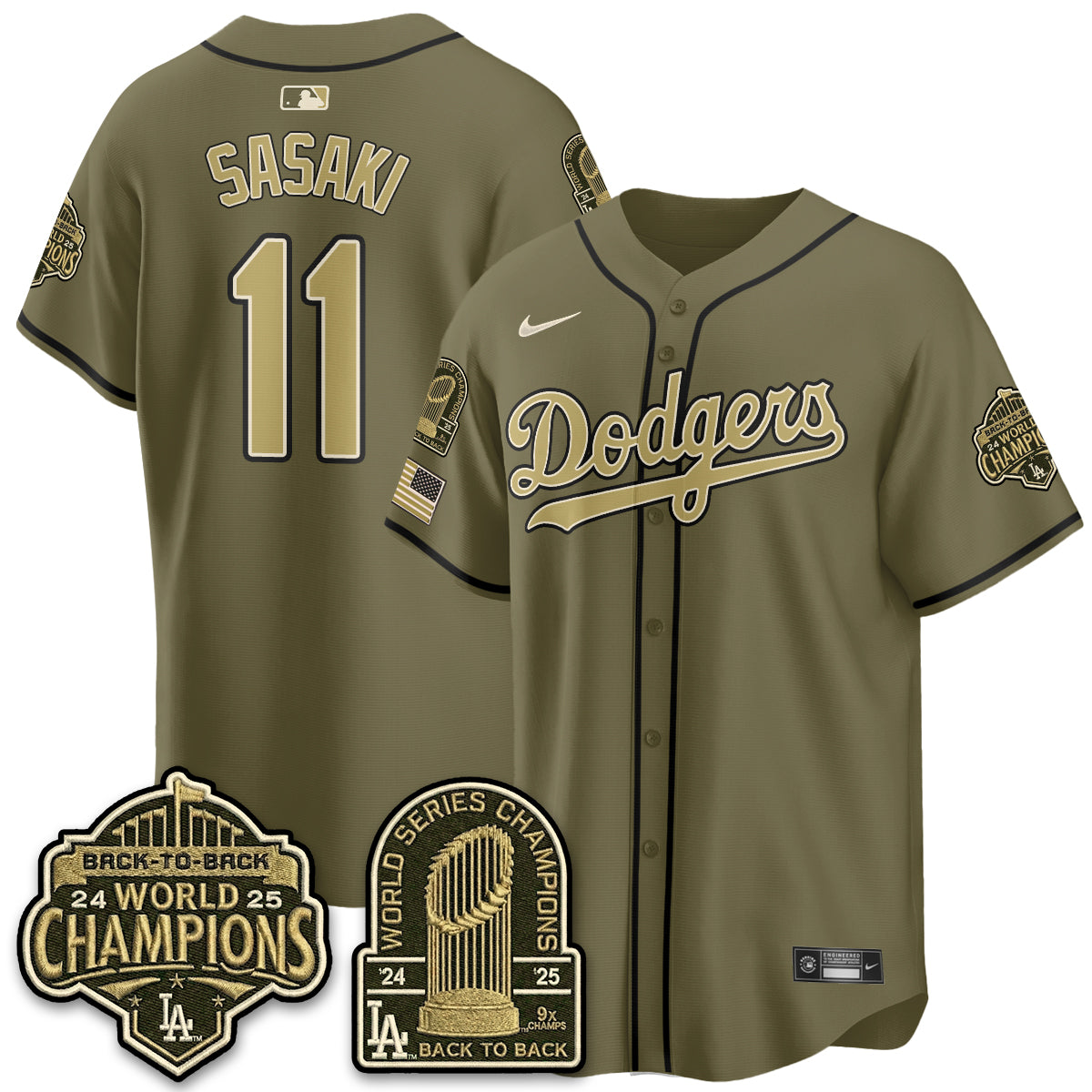 LAD New Era Olive 2026 Armed Forces Day Jersey -All Stitched-DTD