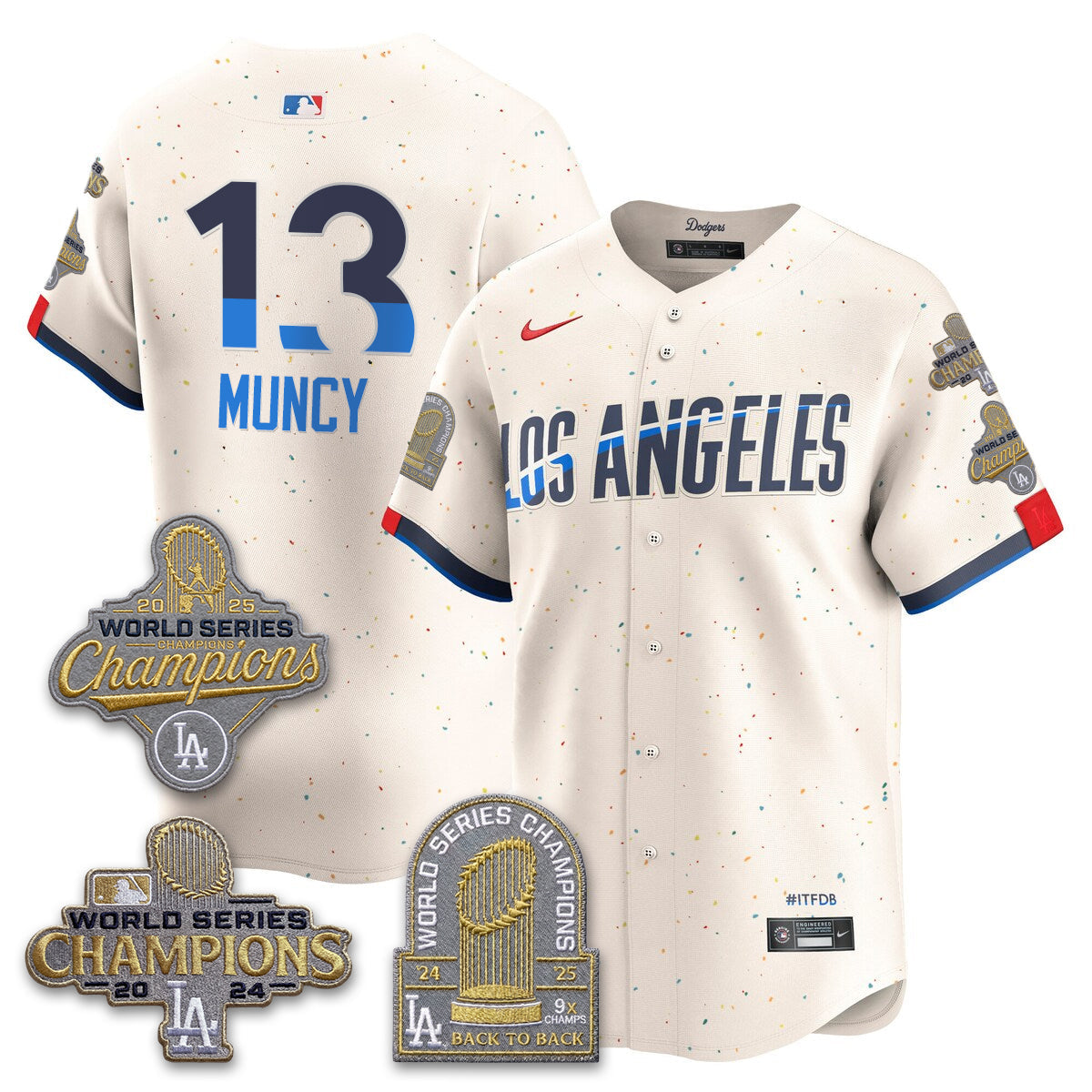 LAD Gold Collection Stadium Vapor Limited Jersey - Back to Back 9x Champs - All Stitched-DTD