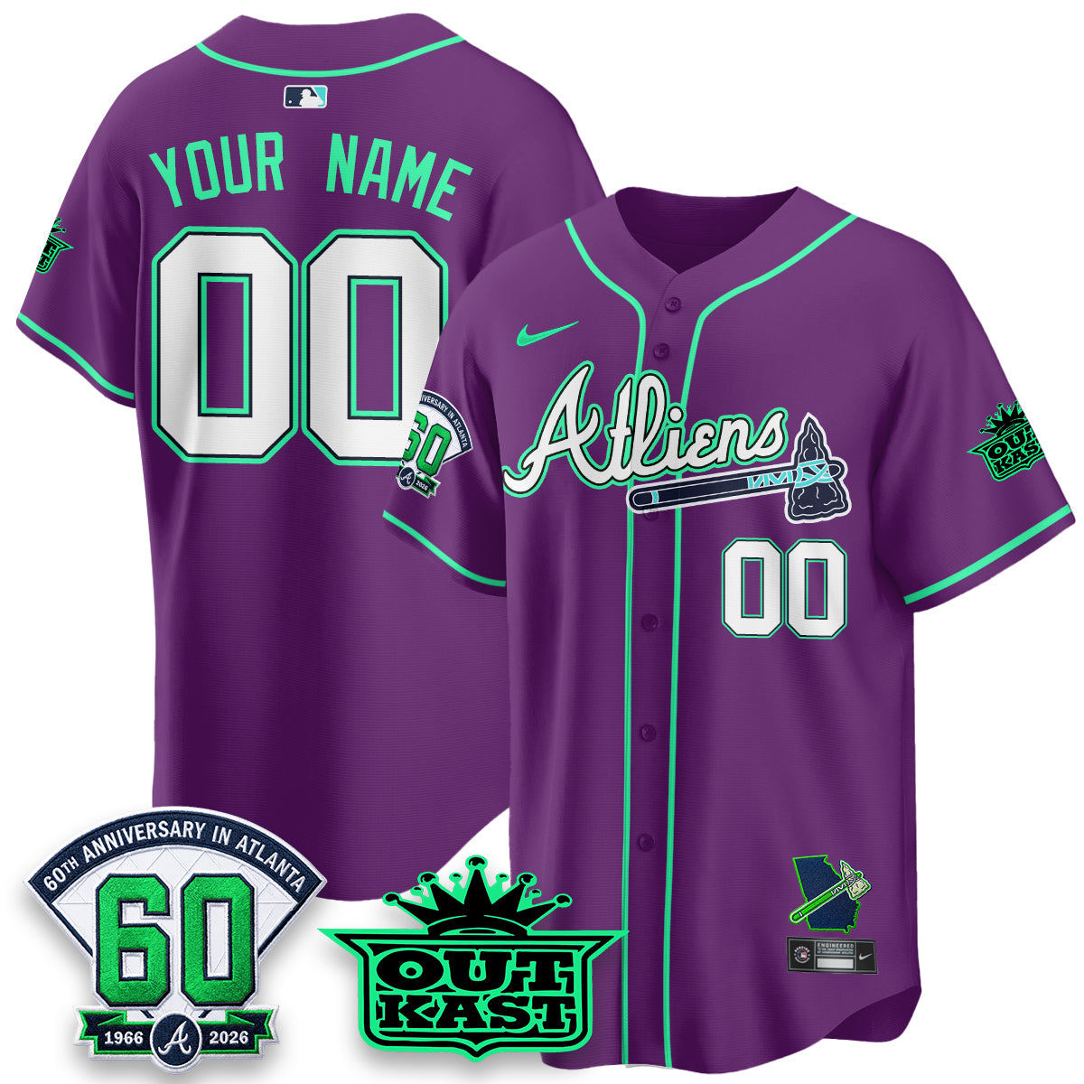 ATL x Atliens Cool Base Galaxy Version Custom Jersey - Stitched-DTD
