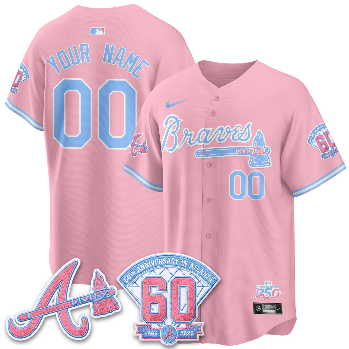 ATL x Bubblegum Vapor Custom Jersey - Stitched-DTD