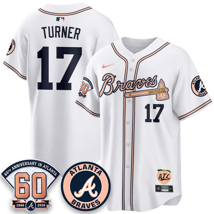ATL 60th Anniversary Peach Edition Vapor Premier Limited Jersey - All Stitched-DTD