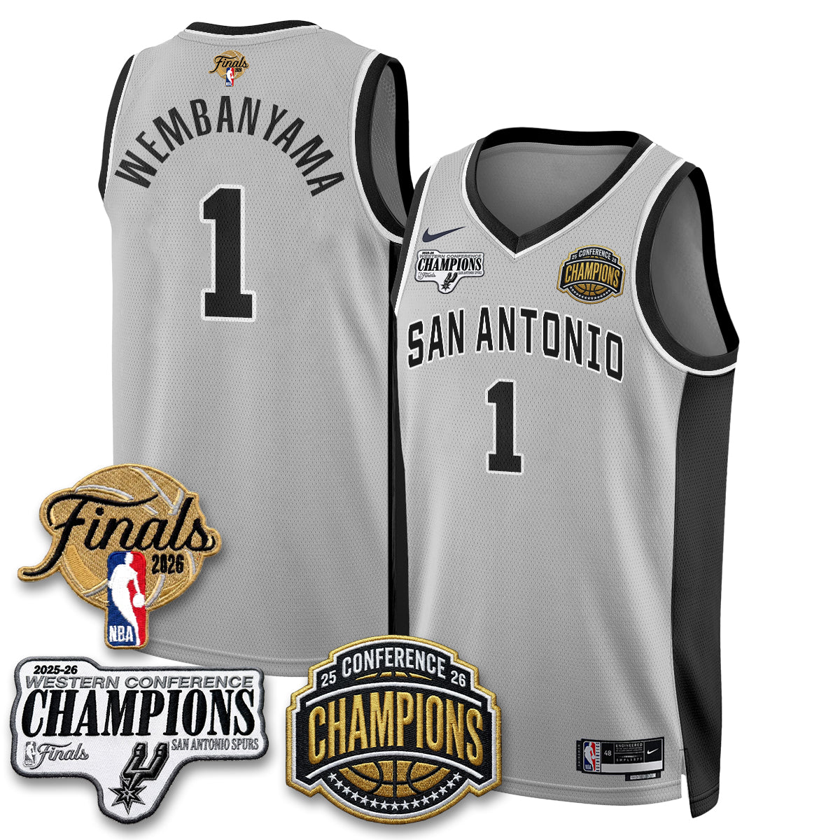 SAS 2026 NBA Western Conference Champions Vapor Jersey - Stitched-DTD