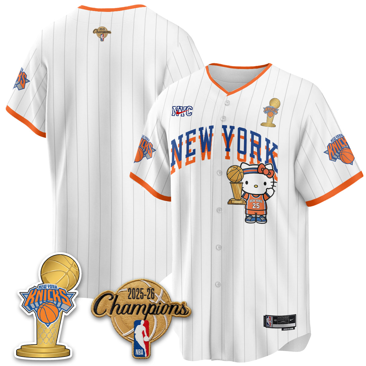 NYK 2026 NBA Champions x Meow Kitty Vapor Jersey - Stitched-DTD
