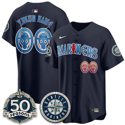 SEA x Japanese Cartoon Vapor Limited Custom Jersey - Stitched-DTD