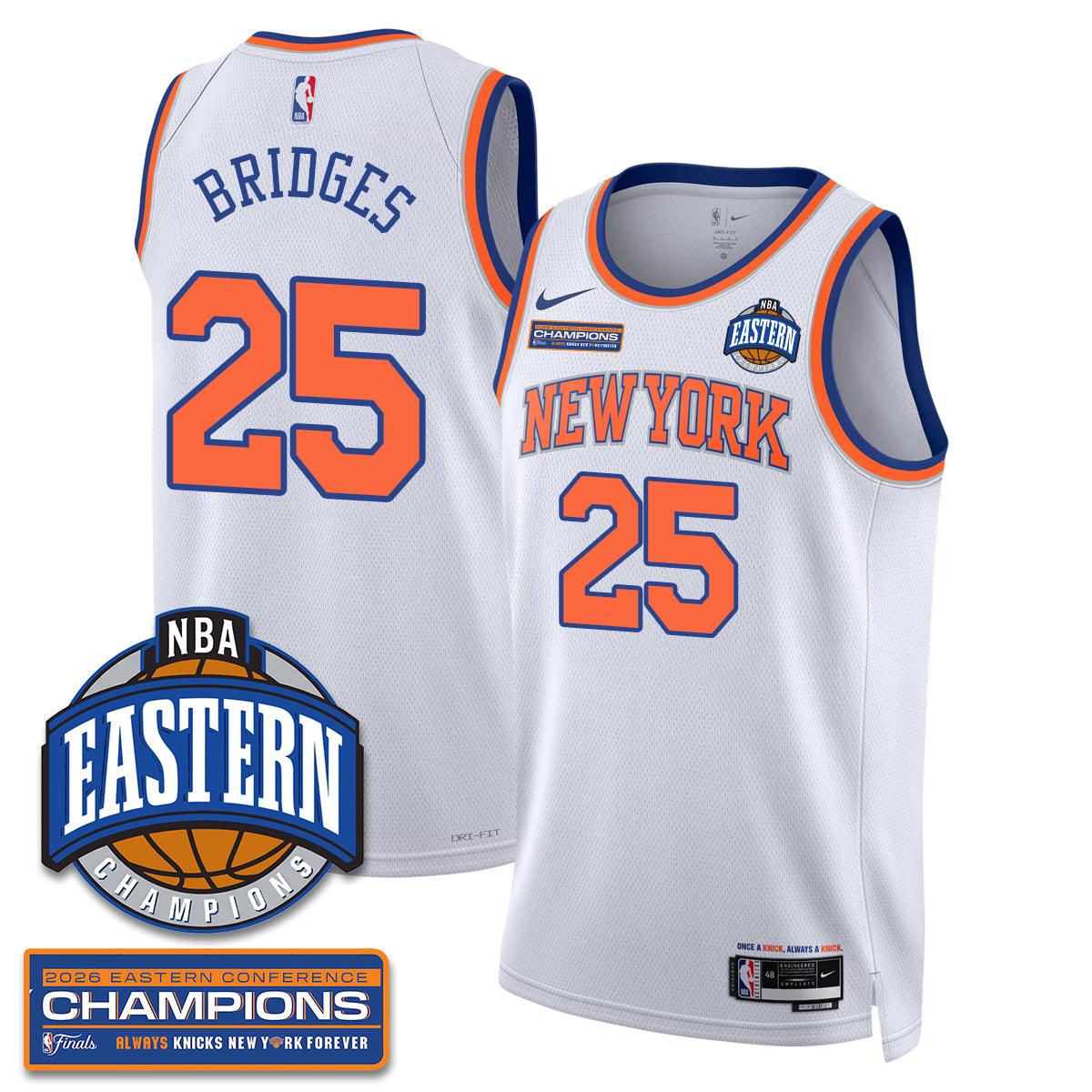 NYK 2026 NBA Eastern Conference Champions Vapor Jersey - Stitched-DTD