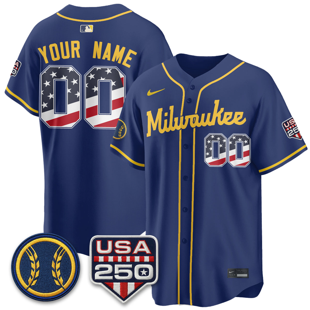MIL Fourth of July Vapor Limited Custom Jersey - Stitched-DTD