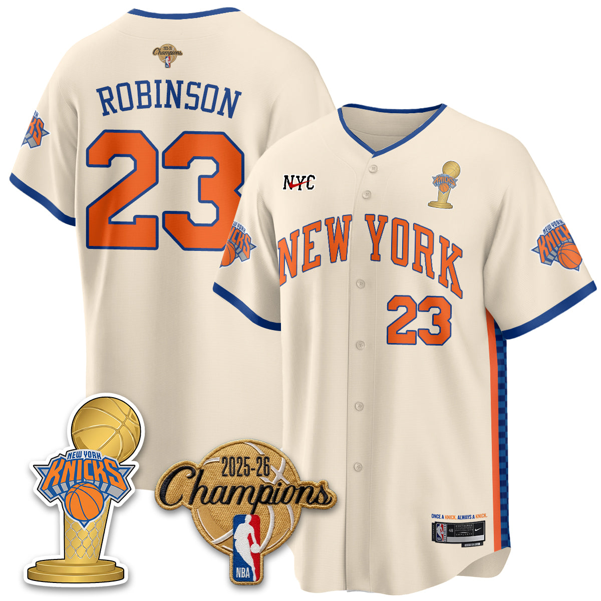 NYK 2026 NBA Champions Vapor Jersey - Stitched-DTD