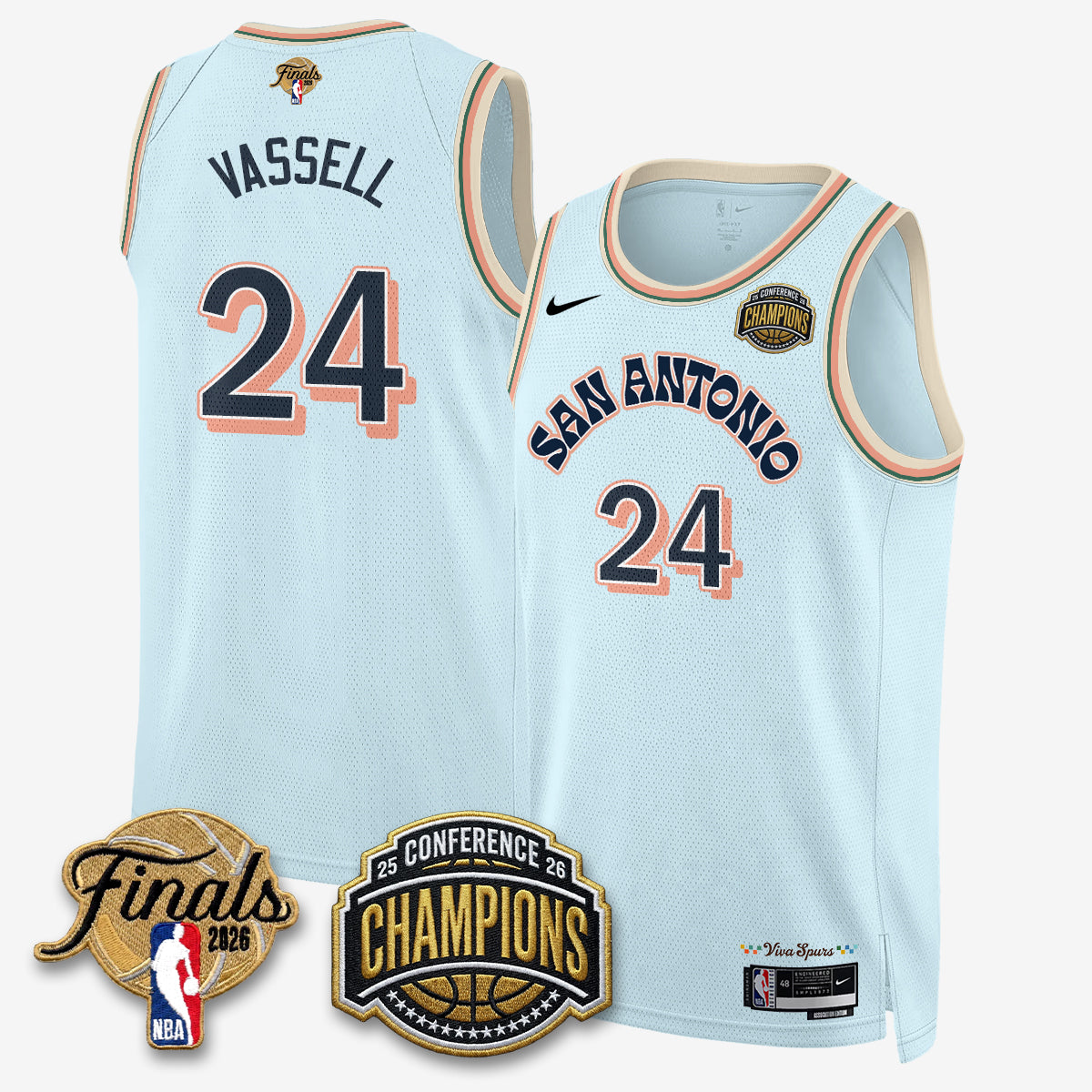 SAS 2026 NBA Western Conference Champions Vapor City Edition Jersey - Stitched-DTD
