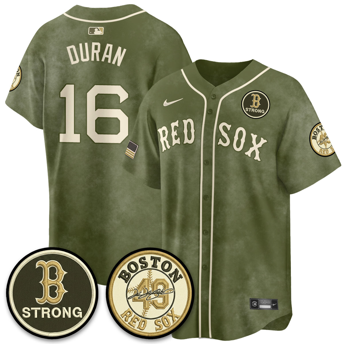 BOS New Era Olive 2026 Armed Forces Day Jersey - All Stitched-DTD