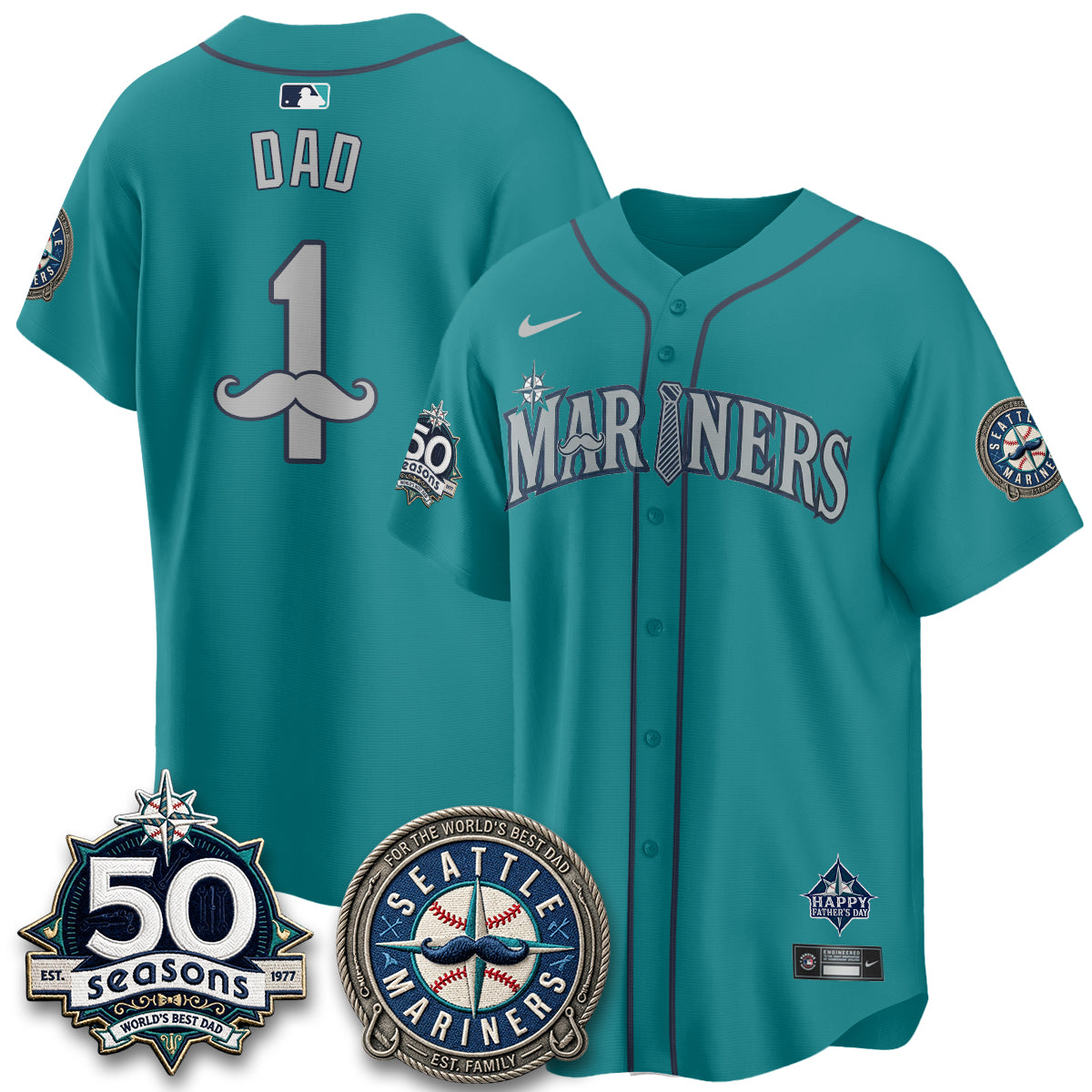 SEA Happy Father's Day Vapor Jersey - Stitched-DTD