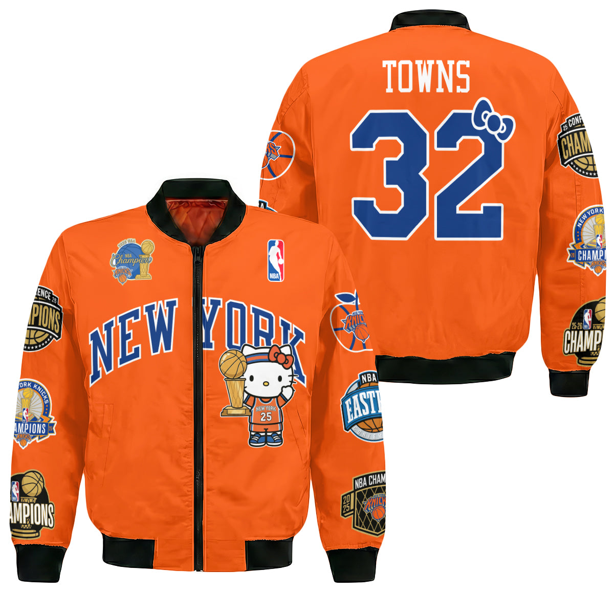 NYK 2026 NBA Finals Champions Limited Edition Bomber Jacket V3- Printed-DTD
