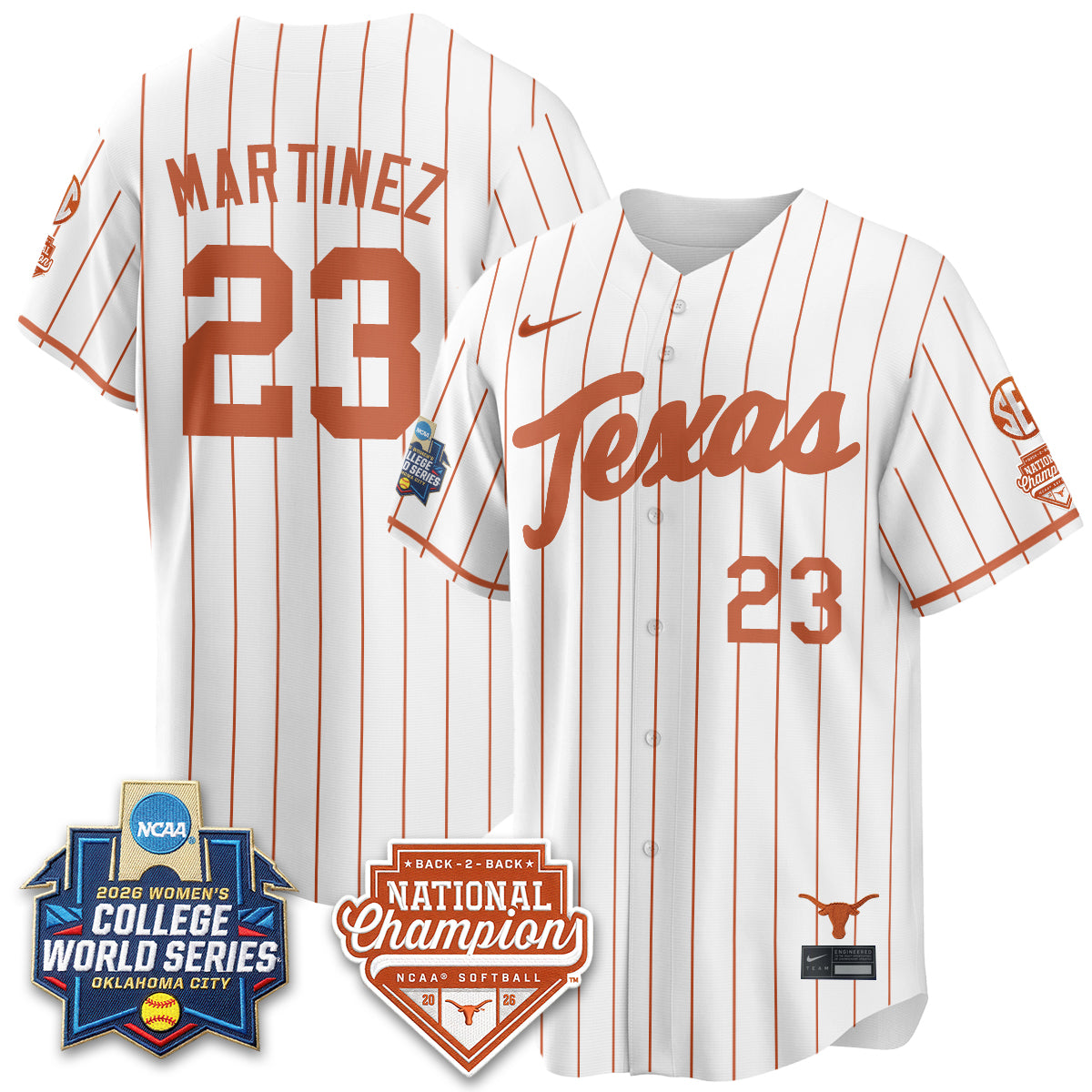 TEX Softball 2026 World Series (WCWS) Vapor Premier Limited Jersey - B2B Champs - All Stitched-DTD