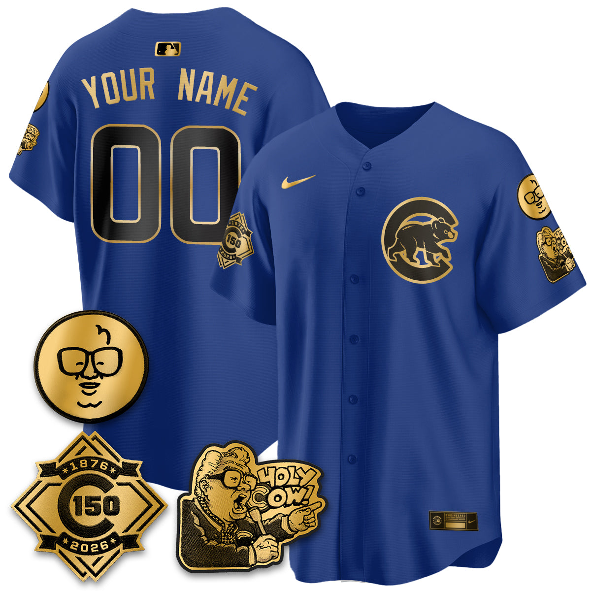 CHC 150th Anniversary Harry Caray Holy Cow Vapor Premier Limited Custom Jersey - All Stitched V3-DTD