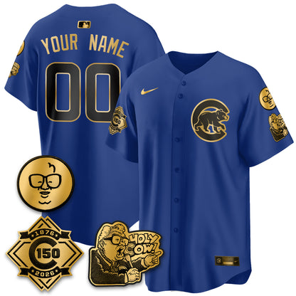 CHC 150th Anniversary Harry Caray Holy Cow Vapor Premier Limited Custom Jersey - All Stitched V3-DTD