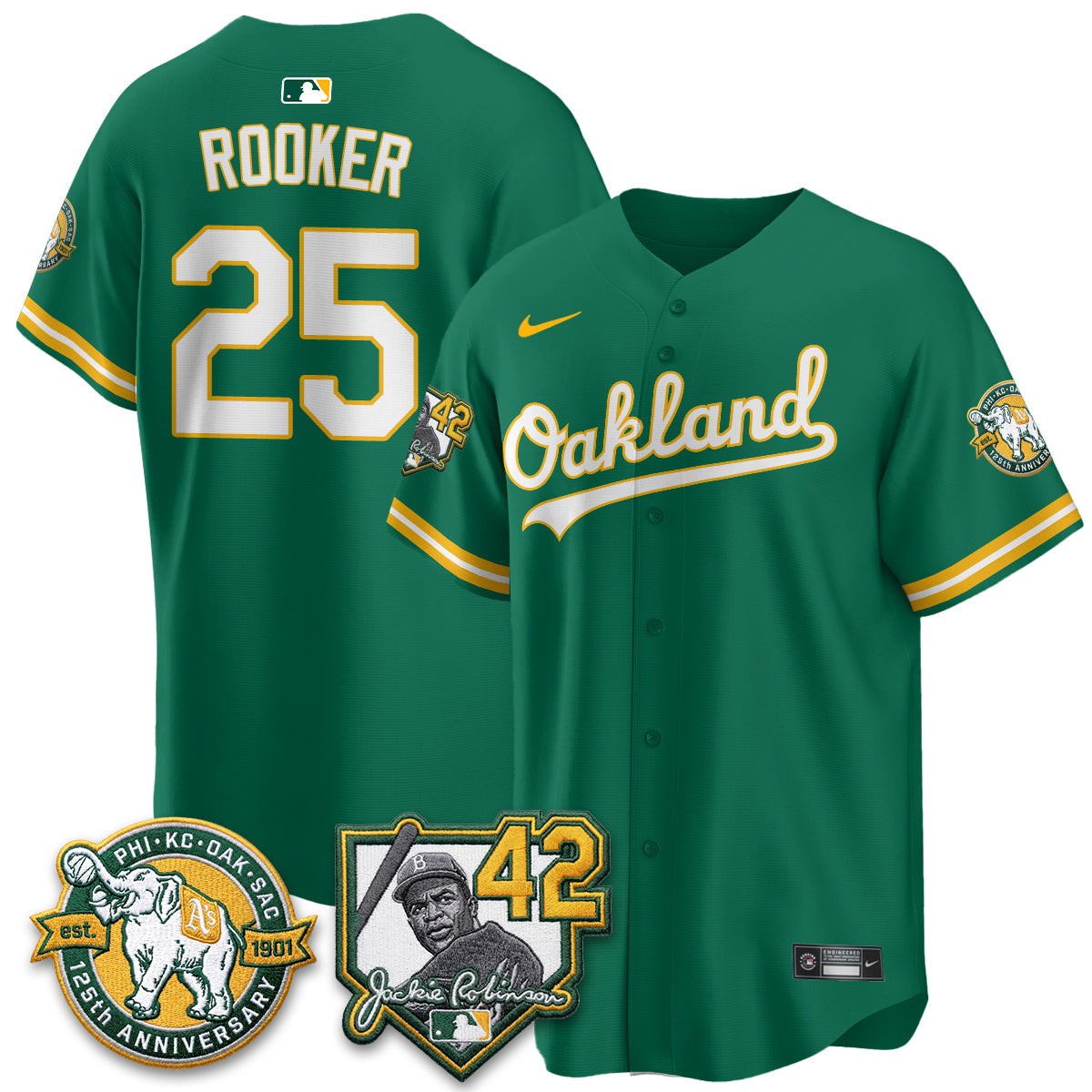 OAK 2026 Jackie Robinson Day - Celebrating 125 Years Limited Vapor Jersey - All Stitched-DTD