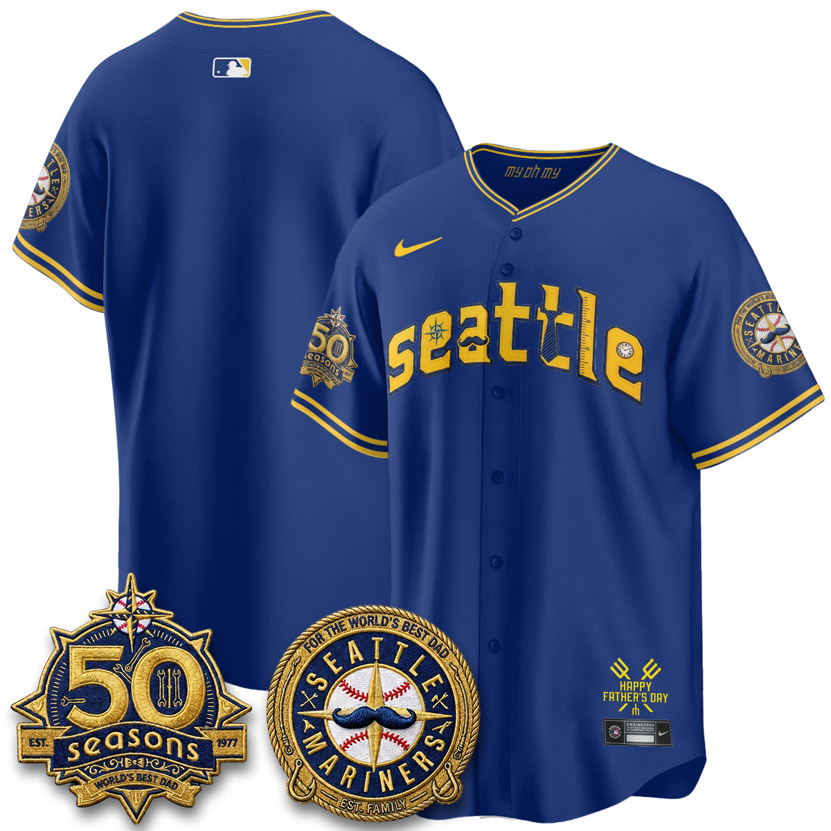 SEA Happy Father's Day Vapor Jersey - Stitched-DTD