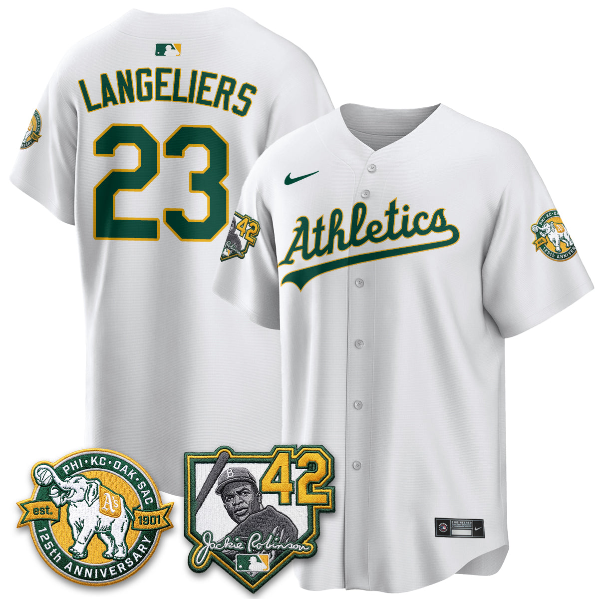OAK 2026 Jackie Robinson Day - Celebrating 125 Years Limited Vapor Jersey - All Stitched-DTD